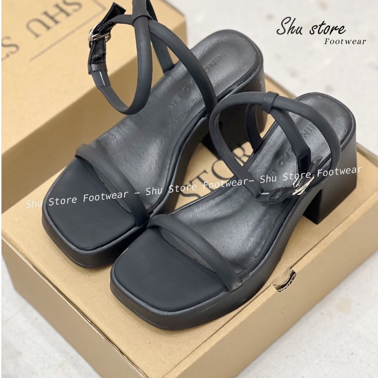 Xăng đan nữ - Xăng đan gót vuông quai mãnh đế cao 9cm thời trang nữ xinh xắn cho nàng Shu Store