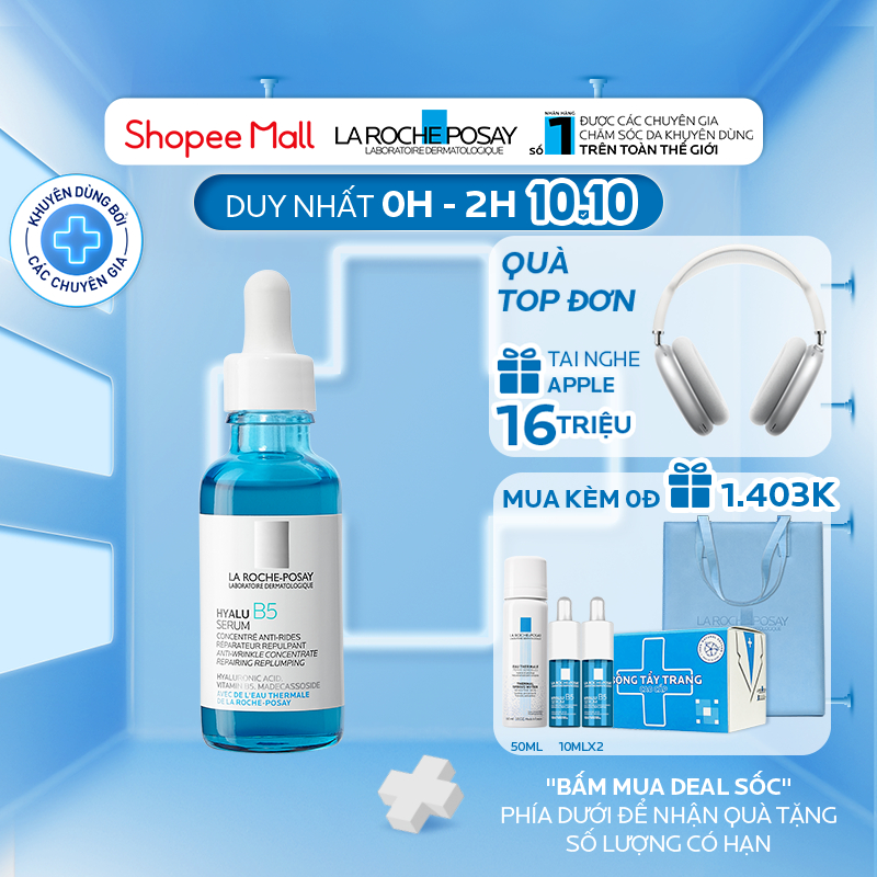 Dưỡng chất chuyên sâu giúp hỗ trợ tái tạo da La Roche-Posay Hyalu B5 Serum 30ml