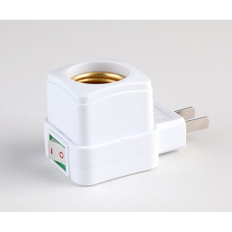 Đui bóng đèn chân xoáy E27 AKIA, có công tắc bật tắt an toàn, jack cắm dễ sử dụng