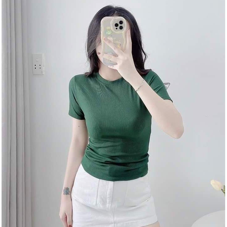 Áo thun gân nữ from xinh chất thun gân mềm mịn co dãn 4 chiều, Áo thun nữ mã ATYS - 102