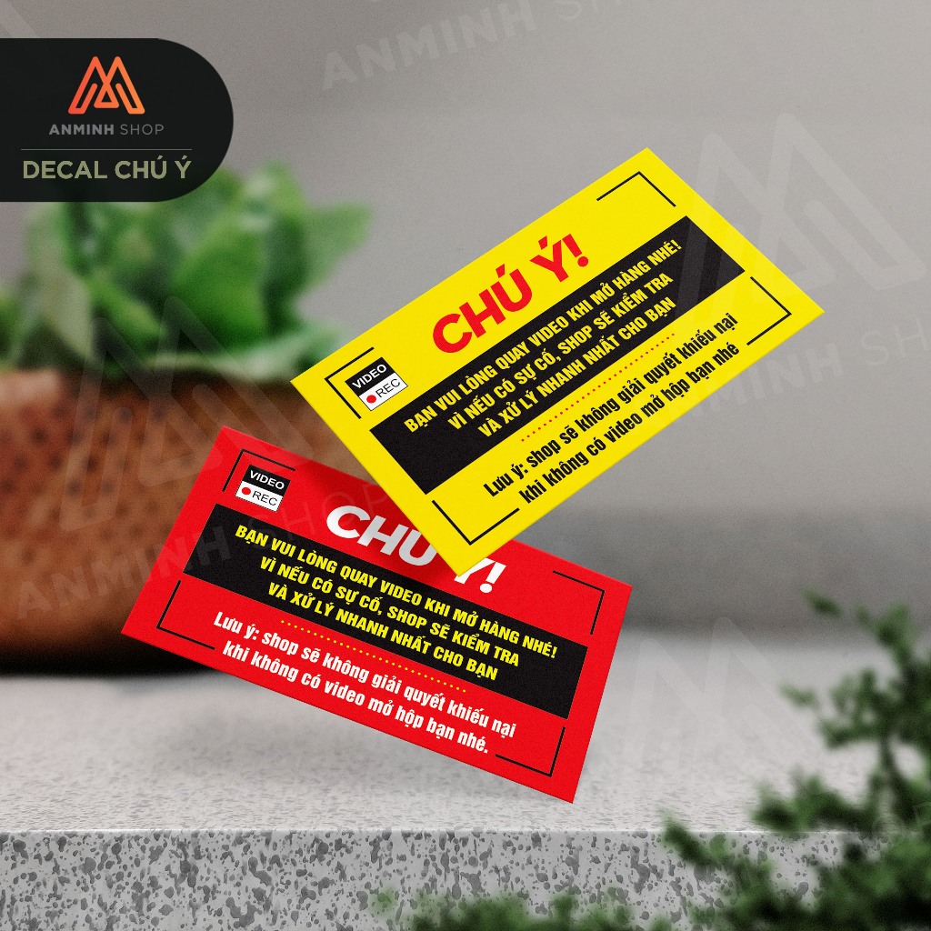 Combo 100 Tem Decal Quay Clip Trước Khi Mở Hàng - Tem Chú Ý - MSP AM00015