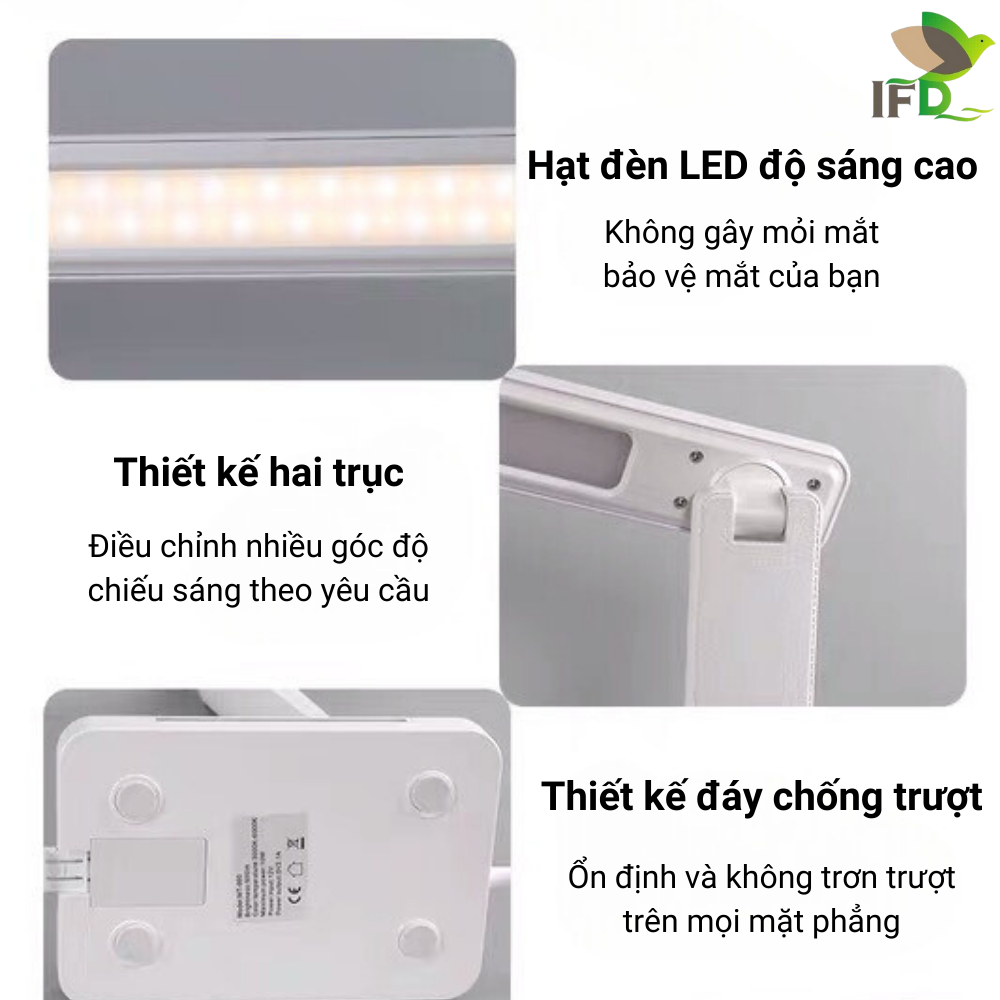 Đèn Bàn Học AIFANDA Chông Cận Kết Hợp Sạc Không Dây Màn Hình LCD- Dùng Học Tập, Làm Việc| HÀNG CHÍNH HÃNG BH 12 THÁNG