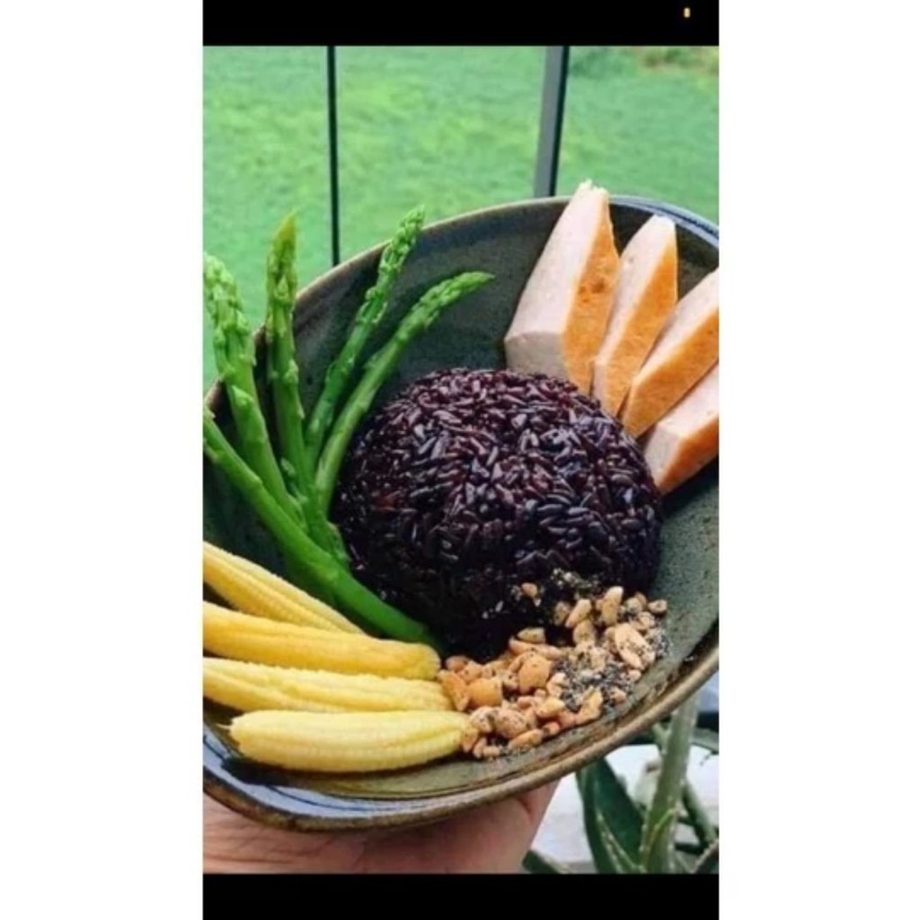 Gạo lứt tím than /đen siêu ngon siêu dẻo gói 1kg  cho người mới tập ăn eatclean ăn kiêng giảm cân .