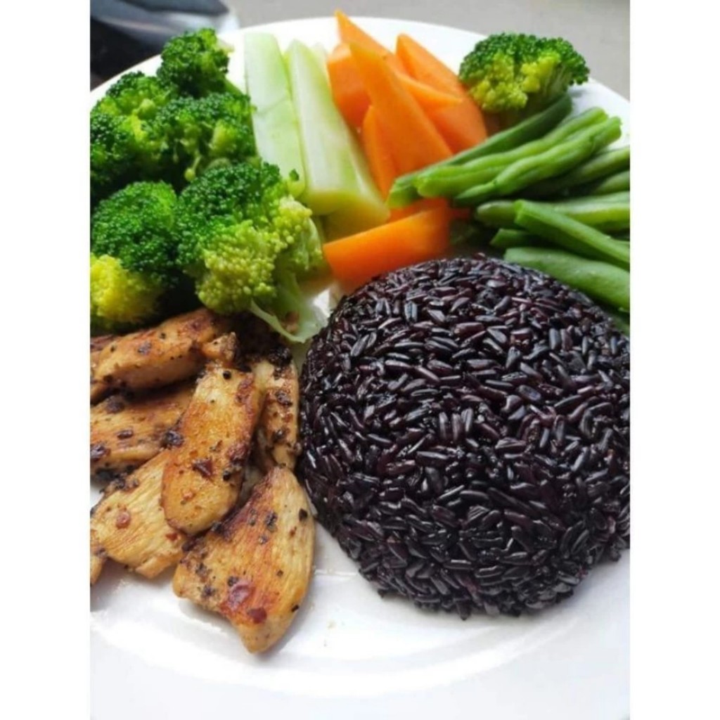 Gạo lứt tím than /đen siêu ngon siêu dẻo gói 1kg  cho người mới tập ăn eatclean ăn kiêng giảm cân .