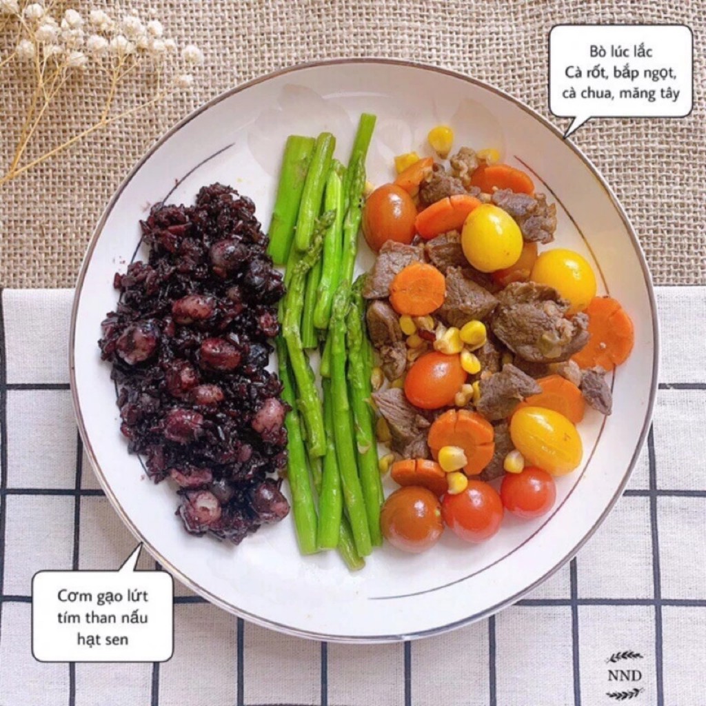 Gạo lứt tím than /đen siêu ngon siêu dẻo gói 1kg  cho người mới tập ăn eatclean ăn kiêng giảm cân .