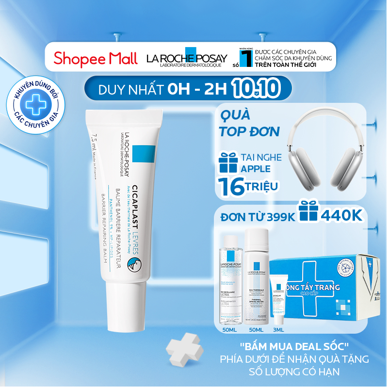 Kem Dưỡng giúp phục hồi độ ẩm & bảo vệ môi La RochePosay Cicaplast Lips 7.5ml