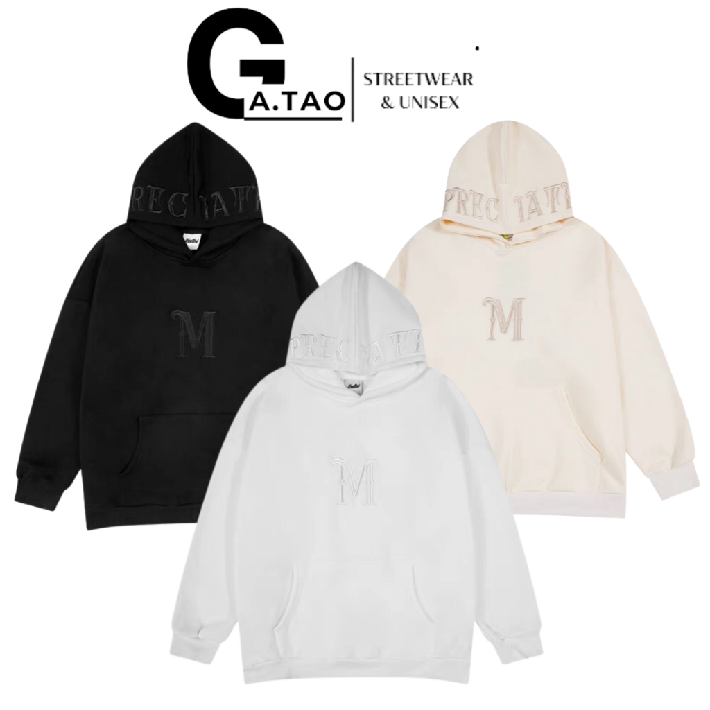 Áo Hoodie CHỮ M Unisex Nỉ Bông Dày Dặn Ấm Áp Mùa Đông 2023