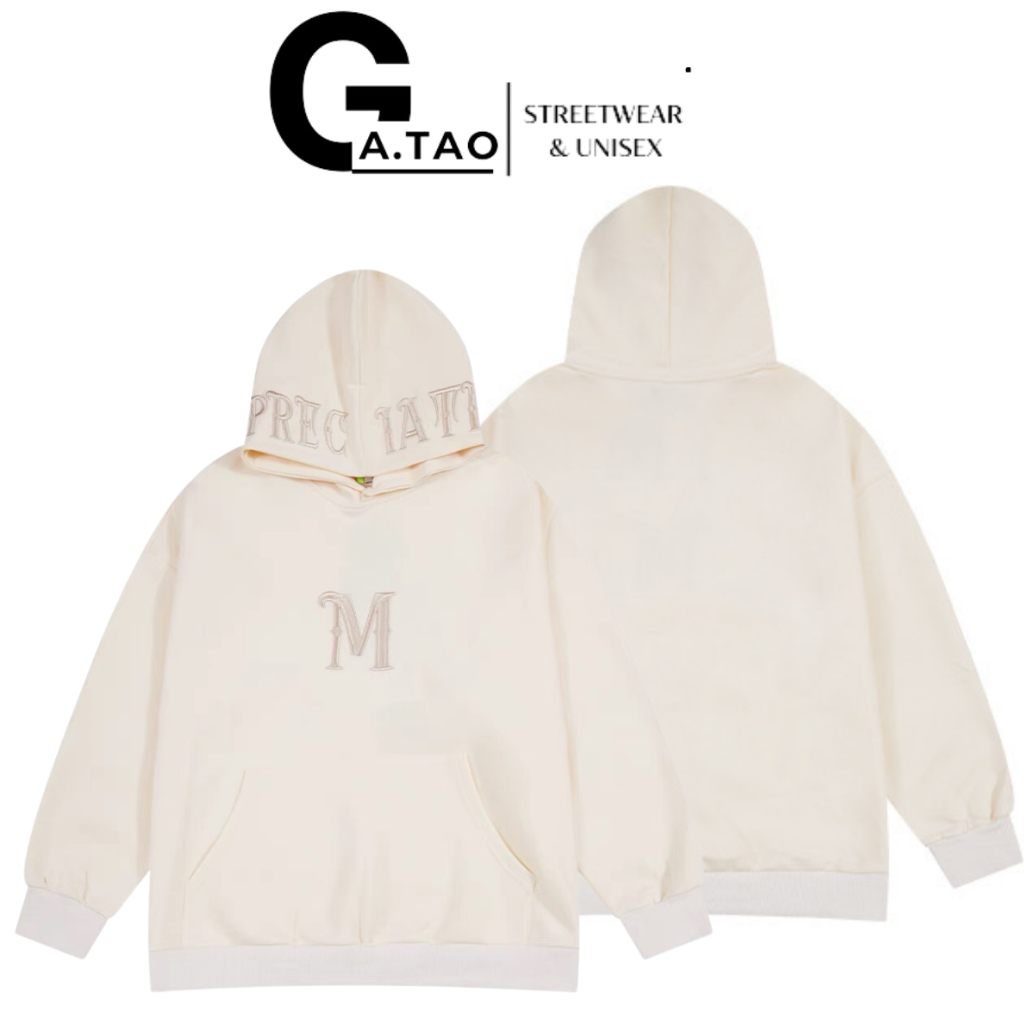 Áo Hoodie CHỮ M Unisex Nỉ Bông Dày Dặn Ấm Áp Mùa Đông 2023