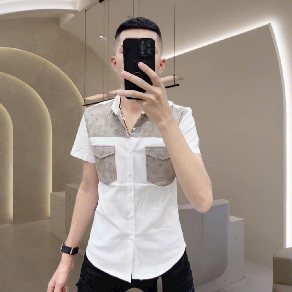 Áo Sơ Mi Nam Hàn Quốc Tay Dài Lịch Lãm Họa Tiết Cây Tre Hàng shop Loại 1