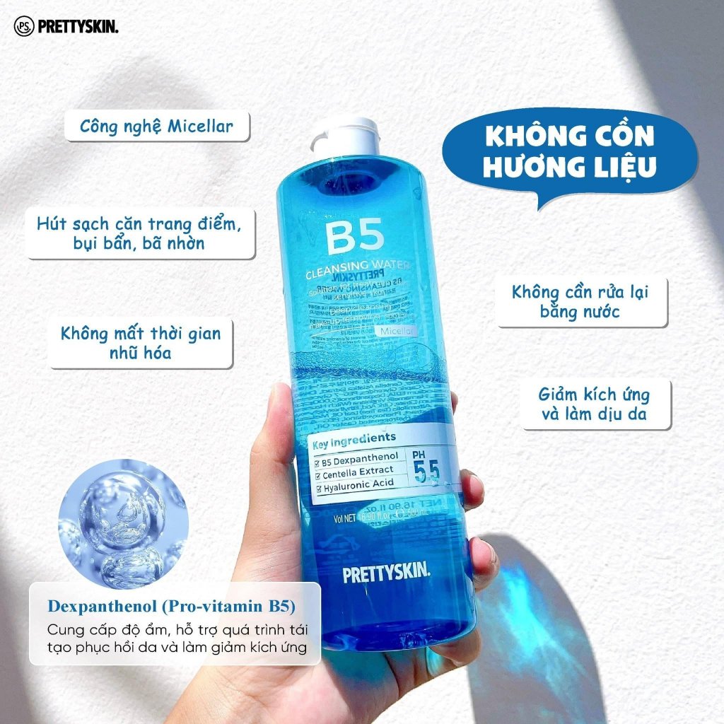 Nước tẩy trang B5 PrettySkin Cleansing Water 500ml