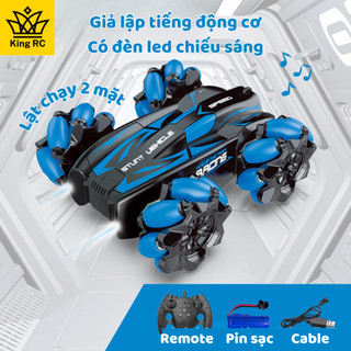  Xe Điều Khiền Từ Xa Xoay Tròn 360 độ Chạy Lật 2 Mặt Có Âm Thanh Đèn Led Pin Sạc Nhiều Lần  King RC  DR03 