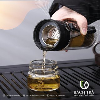 Bình thủy tinh cách nhiệt pha trà