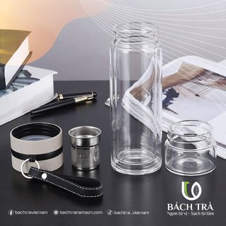 Bình thủy tinh cách nhiệt pha trà