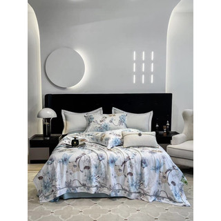 Bộ chăn ga gối tencel cao cấp 4 món chăn đac trần hè,mềm mát sang trọng