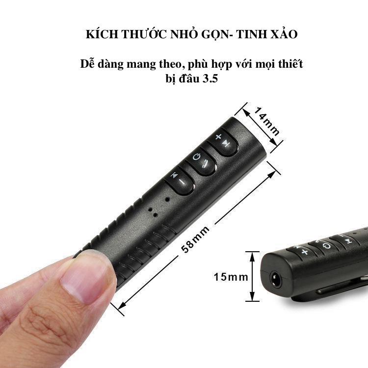 Bộ Thu Tín Hiệu Âm Thanh Không Dây Kết Nối Bluetooth 3.5mm AUX Cho Xe Hơi
