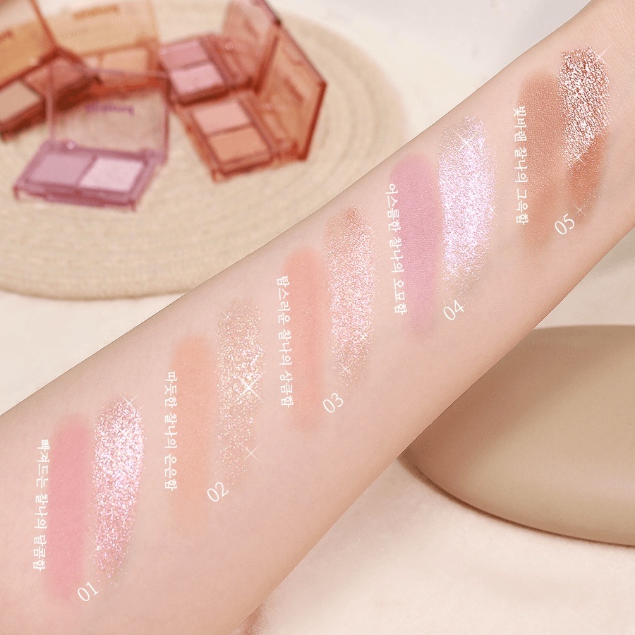 Bảng Phấn Mắt Lilybyred Cupid Clud Mood Keyboard Palette , Little Bitty Moment Eyeshadow 2 ô