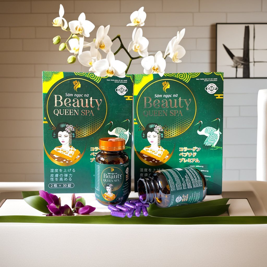 Hộp 2 lọ x 30 viên Sâm Ngọc Nữ Beauty Queen Spa  giúp đẹp sáng da, tăng nội tiết tố nữ - 2 lọ x 30 viên