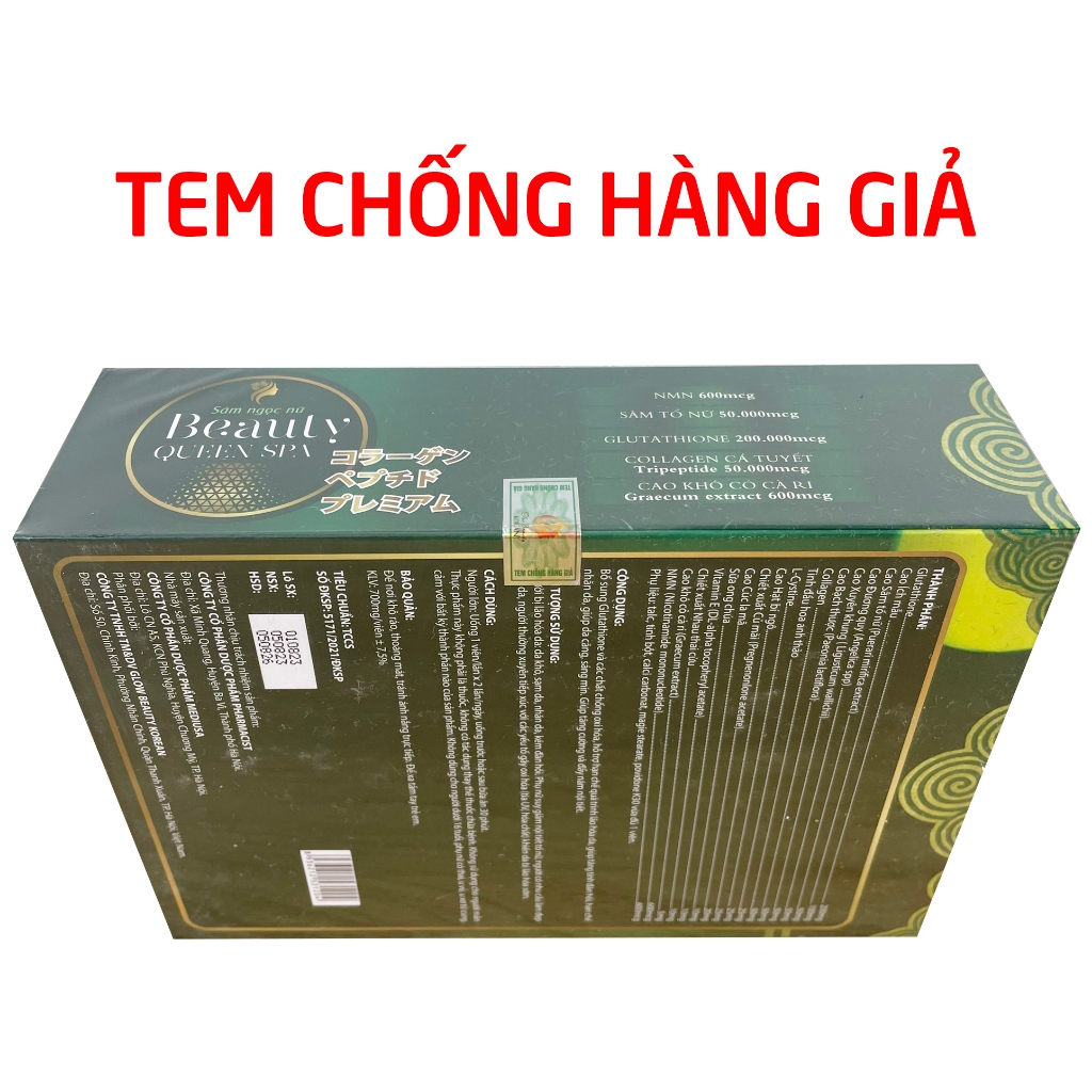 Hộp 2 lọ x 30 viên Sâm Ngọc Nữ Beauty Queen Spa  giúp đẹp sáng da, tăng nội tiết tố nữ - 2 lọ x 30 viên