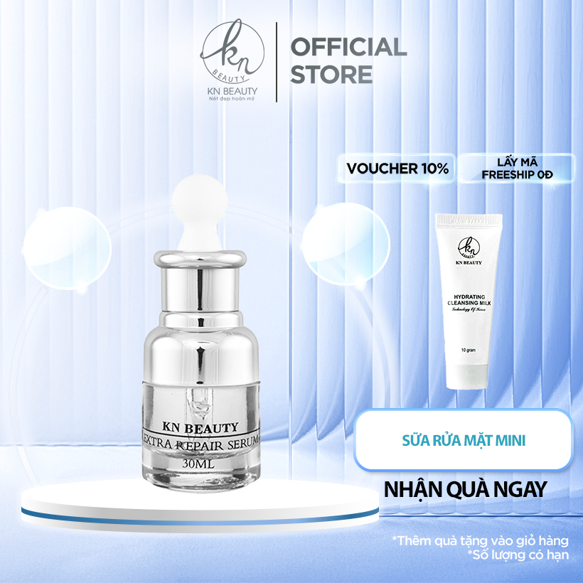 Serum Trắng Da Ngừa Nám KN Beauty Extra Repair Serum 30 ml làm dịu và ngăn ngừa hắc tố melanin (kèm 1 sữa rửa mặt mini)