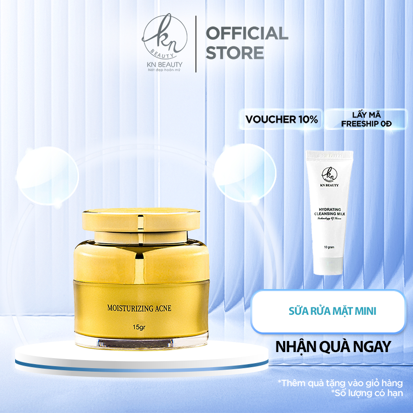 Kem Dưỡng Trắng Ngừa Mụn KN Beauty Acne-White Skin Multifunctional Cream 15g (kèm 1 sữa rửa mặt mini)