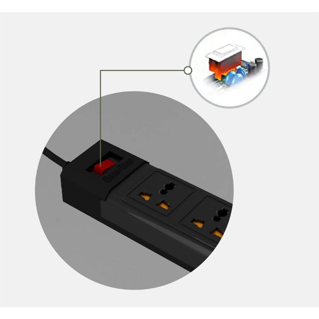 Ổ cắm điện đa năng Rạng Đông 4 ổ cắm, dài 3-5 mét Model OC02 4C/3M/10A