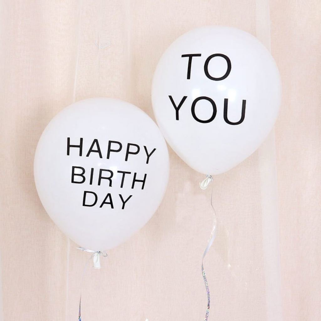 Combo 2 bóng cao su in Happy Birthday + To You trang trí sinh nhật