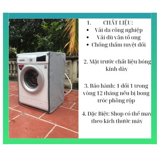 Áo Trùm Máy Giặt Cửa Ngang, Cửa Trước Vải Bạt Loại Dày Cao Cấp Chống Nắng Mưa Tuyệt Đối