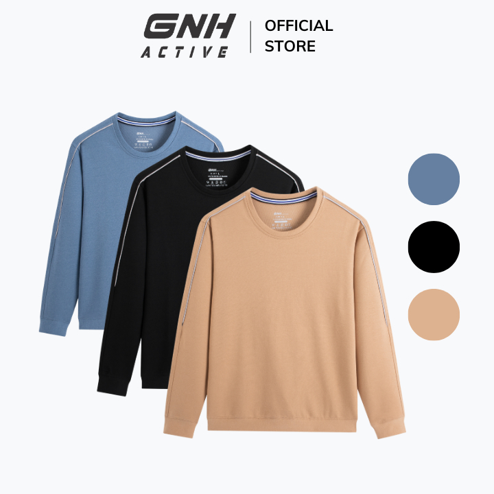 Áo nỉ nam thu đông tay dài GNH Active  nỉ dài tay nam chất nỉ dày dặn cao cấp vận động thể thao thoải mái | GNH ASN23038