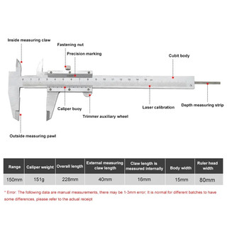 Thước kẹp cơ 150mm bằng thép