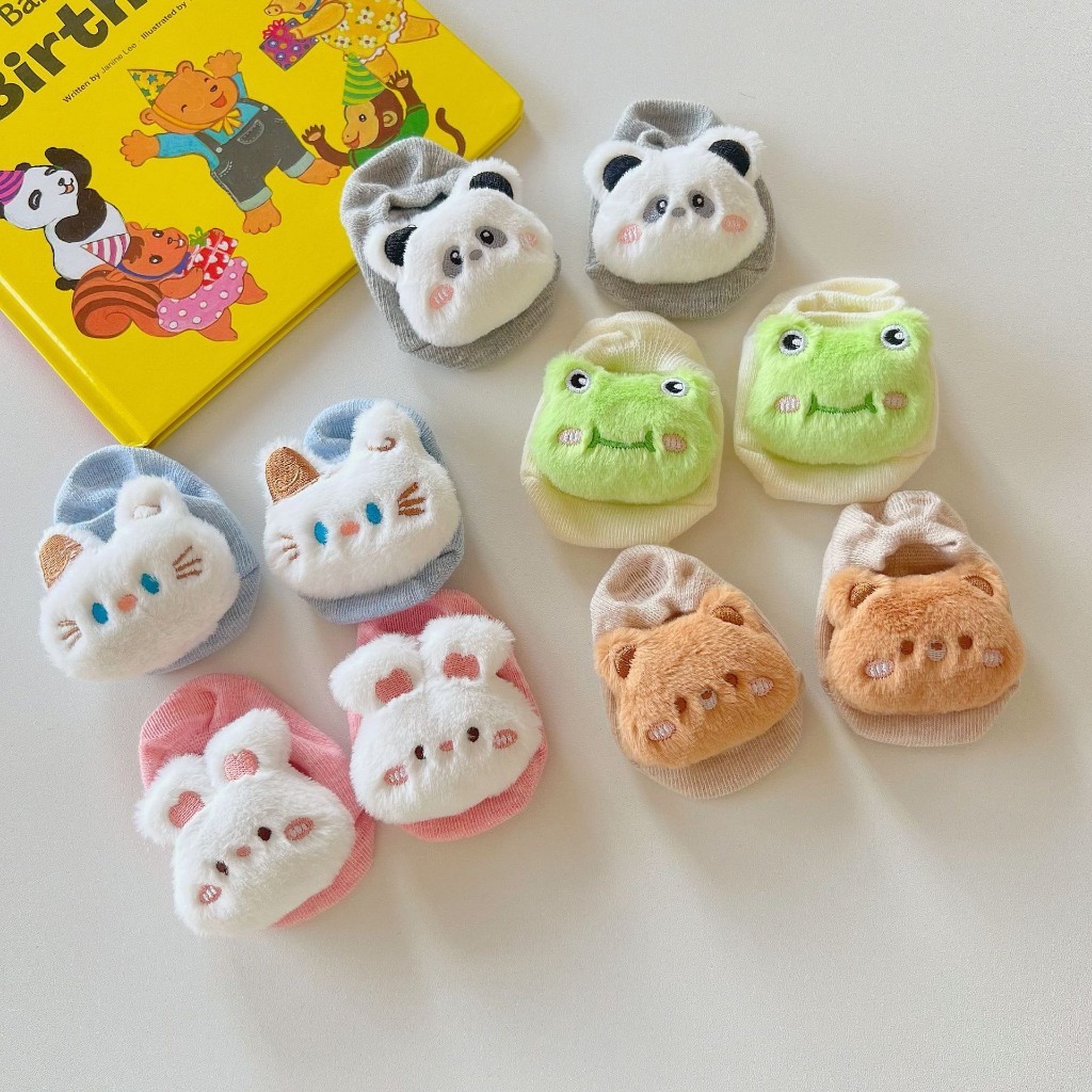 Tất vớ hình thú bông xù 3D siêu xinh xắn, đáng yêu có chống trơn trượt cho bé