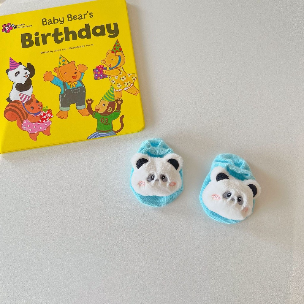 Tất vớ hình thú bông xù 3D siêu xinh xắn, đáng yêu có chống trơn trượt cho bé