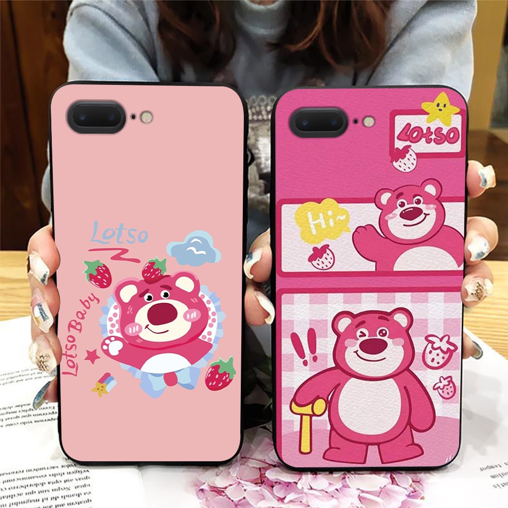 Ốp lưng Iphone 7 Plus / ip 8 Plus in hình gấu dâu siêu cute
