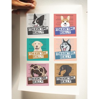 Sticker ủi áo, túi tote, balo khổ A4 in hình bộ 6 miếng sticker kích thước 6.5cm x 8.5 cm