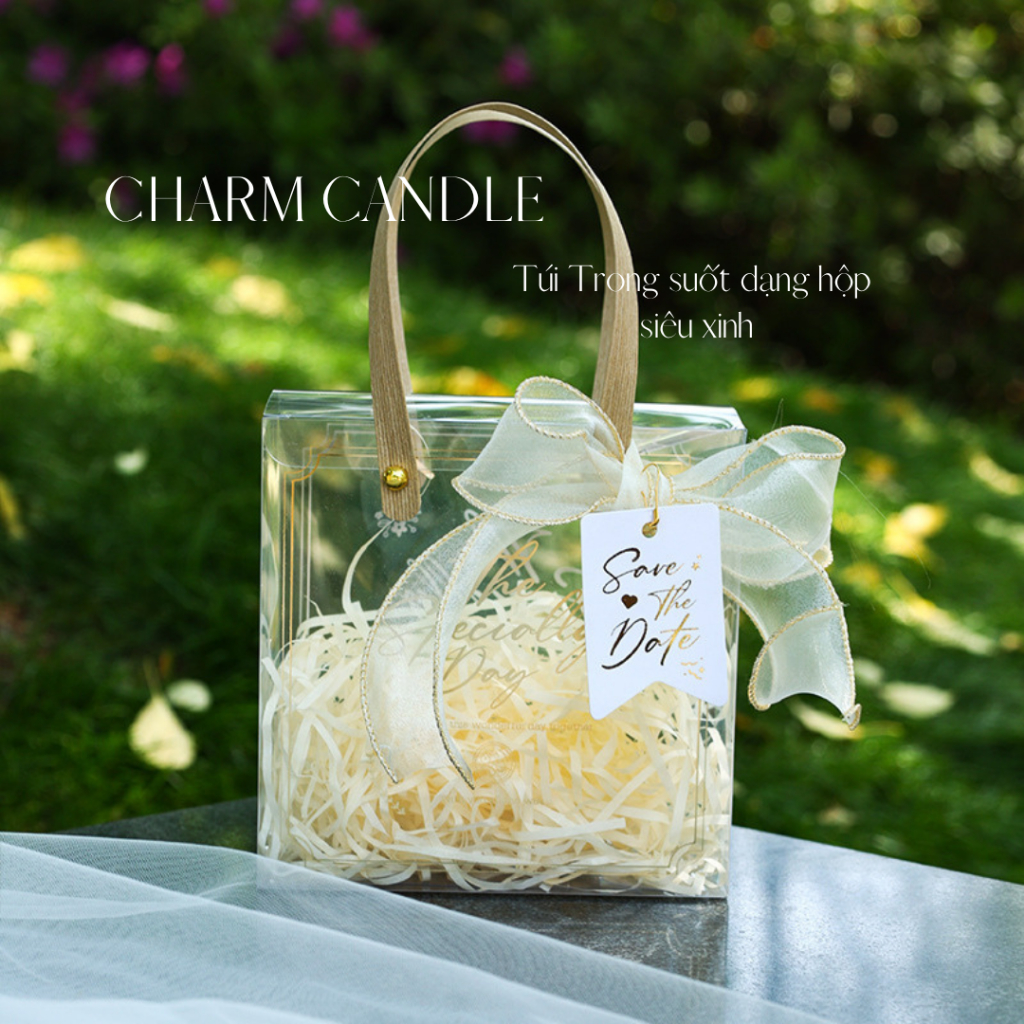 Túi Dạng Hộp Quà Trong Suốt Full Phụ Kiện, Sang Trọng, Cao Cấp. Phù Hợp Tặng Quà Tân Gia, Sinh Nhật, Ngày Lễ Nhà Giáo