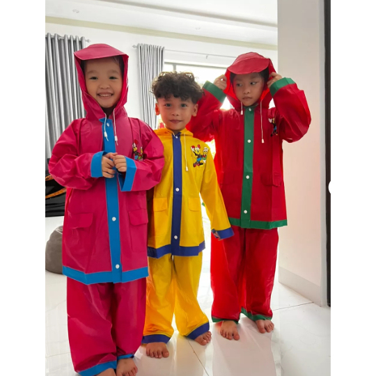 Áo mưa trẻ em, áo mưa BỘ cho bé xuất Nhật hình thú vui nhộn cho bé 2-10 tuổi