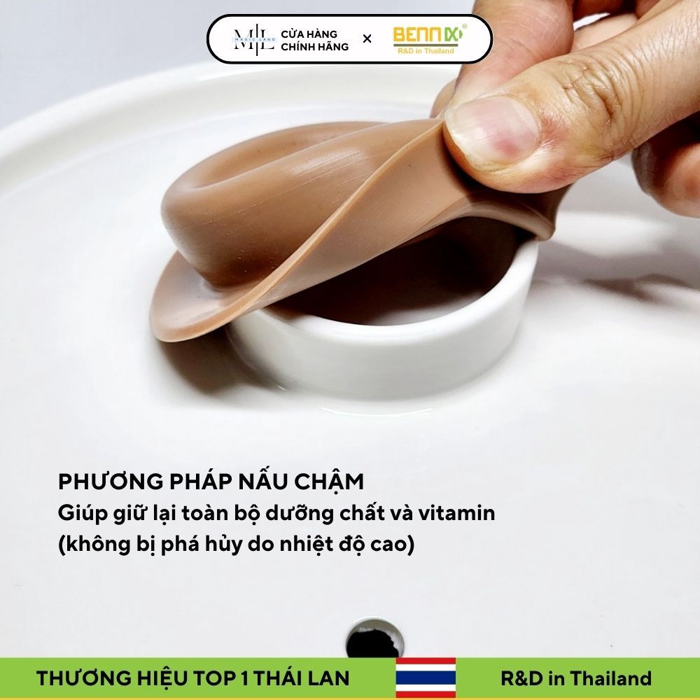 Nồi Nấu Chậm Thố Sứ Bennix BN-30SLC, Điều Khiển Điện Tử, 8 Chức Năng Nấu Đa Năng, Dung Tích 3L