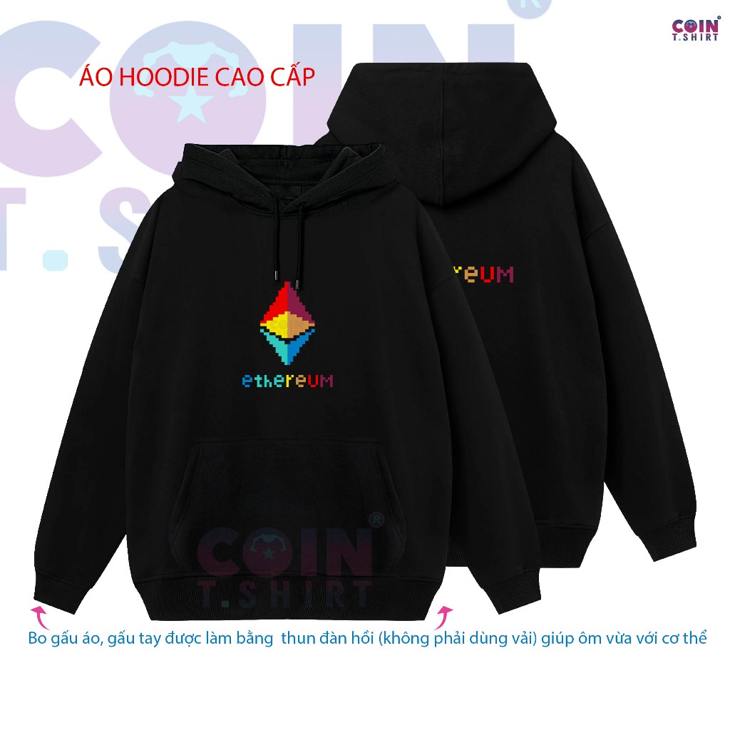 Áo Hoodie ETH, ETHEREUM, Cointshirt, Biannce, Bitcoin.