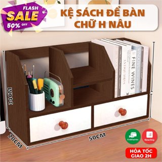Kệ sách để bàn chữ H , kèm 2 ngăn kéo cao cấp kệ đựng tài liệu