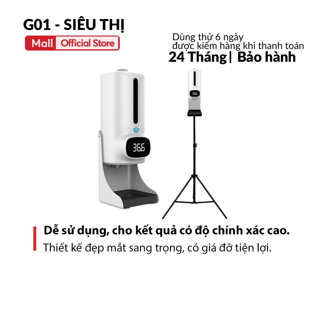 Máy sát khuẩn K9X tích hợp đo thân nhiệt tự động  máy rửa tay bình xịt cồn cảm ứng bảo hành 24 tháng