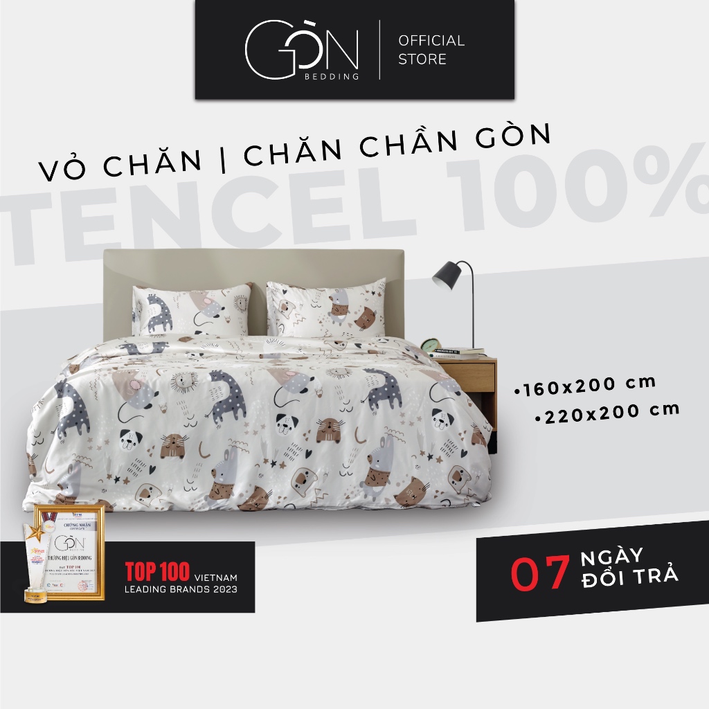 Vỏ Chăn Lồng Ruột, Chăn Chần Gòn Lụa Tencel 60s Hoạ Tiết 2mx2m2 Gòn Bedding Cao Cấp