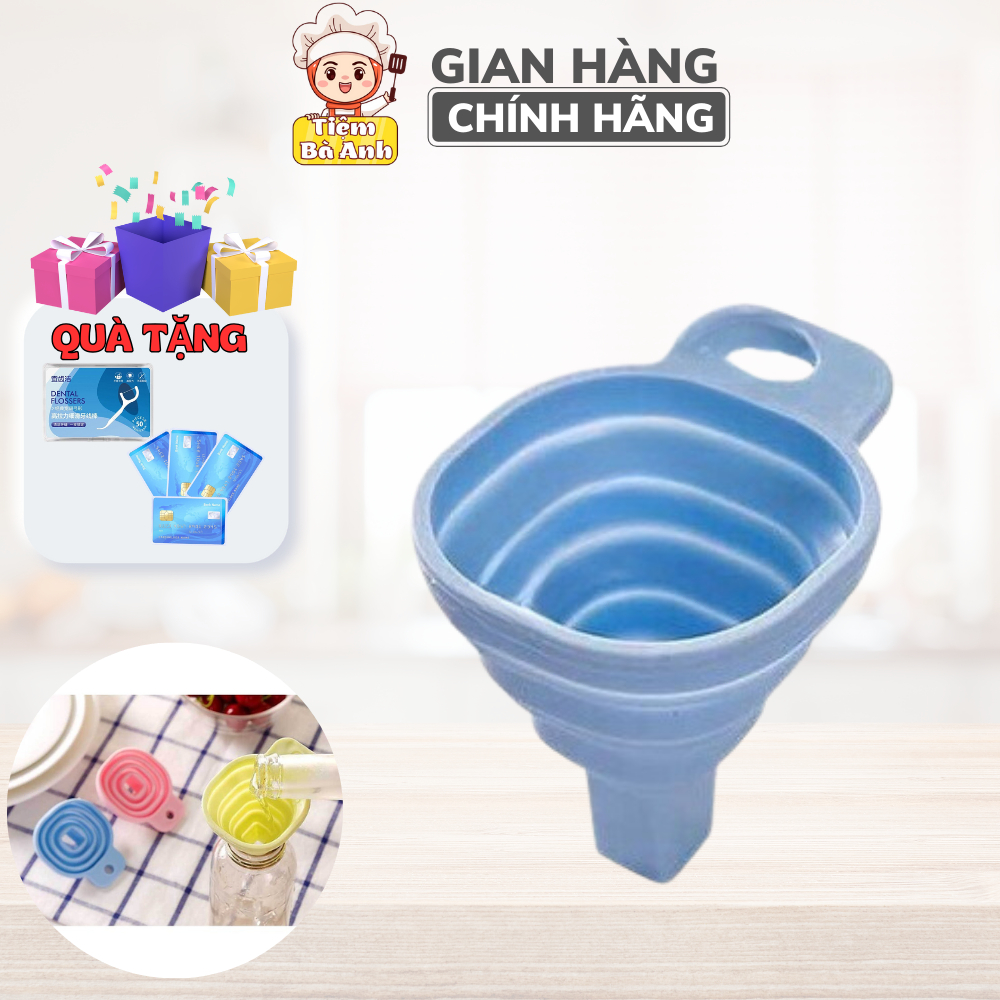 Phễu Silicon Gấp Gọn Tiện Lợi Rót Nước, Chiết Chất Lỏng Khô Ráo Sạch Sẽ