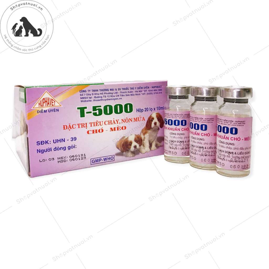 LỌ 10ml T-5000-Sảm Phẩm Cao Cấp Giúp Đẩy Lùi Đi Tiêu Chảy Trên Chó Mèo