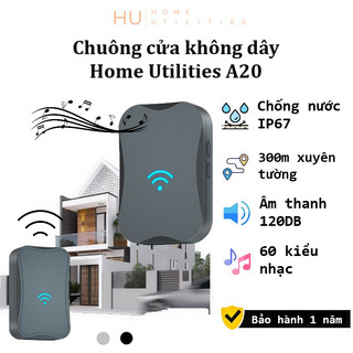 Chuông cửa không dây Home Utilities A20 khoảng cách 300m xuyên tường,Điều khiển từ xa không dây gọi đường dài siêu dài