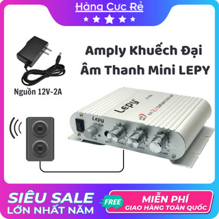 Amply khuếch đại âm thanh mini, bộ âm ly 838 kèm nguồn 2a, kết nối điện thoại, máy tính, mp3, mp4, dvd - hcr shop