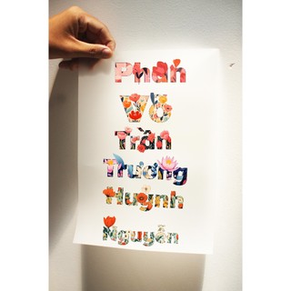 Sticker ủi áo, túi tote, balo khổ A4 in hình Họ Người Việt bộ 6 miếng sticker kích thước 6.5cm x 8.5 cm