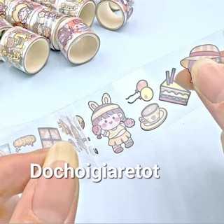 Cuộn dán Sticker trộn mẫu chibi dễ thương cho bé (giá/cuộn)