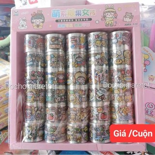 Cuộn dán Sticker trộn mẫu chibi dễ thương cho bé (giá/cuộn)