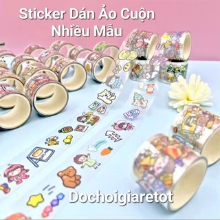 Cuộn dán Sticker trộn mẫu chibi dễ thương cho bé (giá/cuộn)