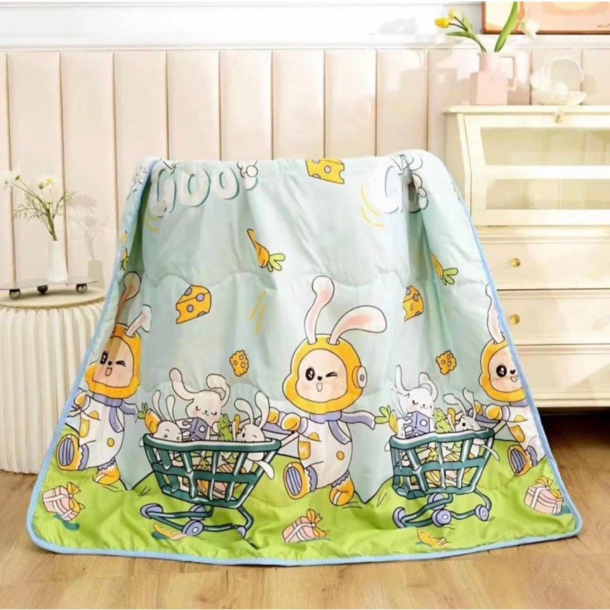 Chăn Cho Bé Chăn Đũi Hè Thu Cho Bé Đi Học Cực mềm Mầu Sắc Đáng Yêu Kich Thước 1m1 x 1m4