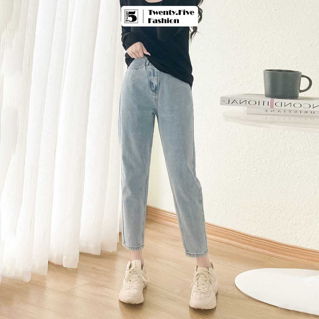 Quần jeans baggy nữ lưng cao tôn dáng trẻ trung năng động Twentyfive 3754M